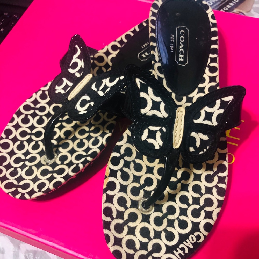 Coach flip flop butterfly sandal